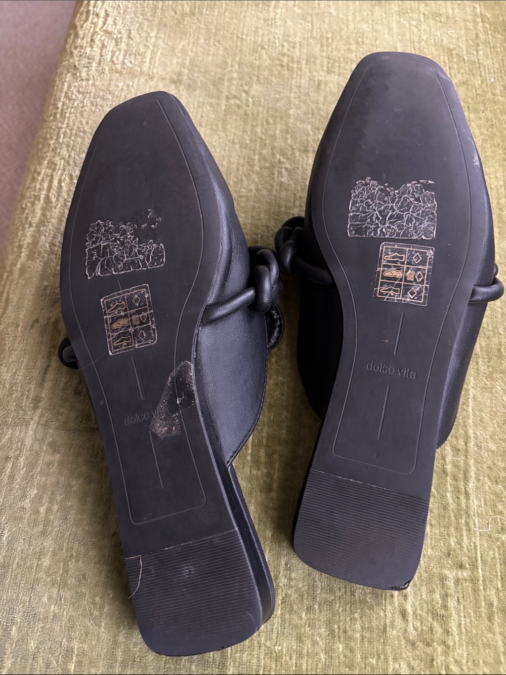 Size 8 Dolce Vita Black Braided Leather Slip-On Loafers - Picture 5 of 6